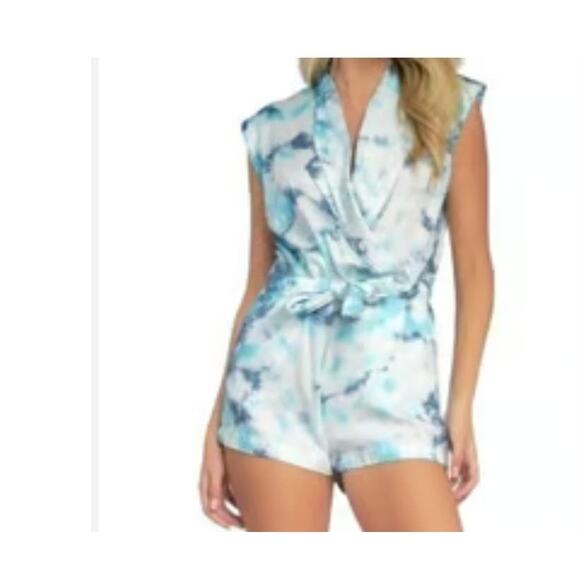 Elan Romper Tie Dye Vneck Wrap Pull On Small New - Picture 1 of 6